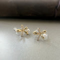 Goldene Blume – Perle &amp; Zirkon