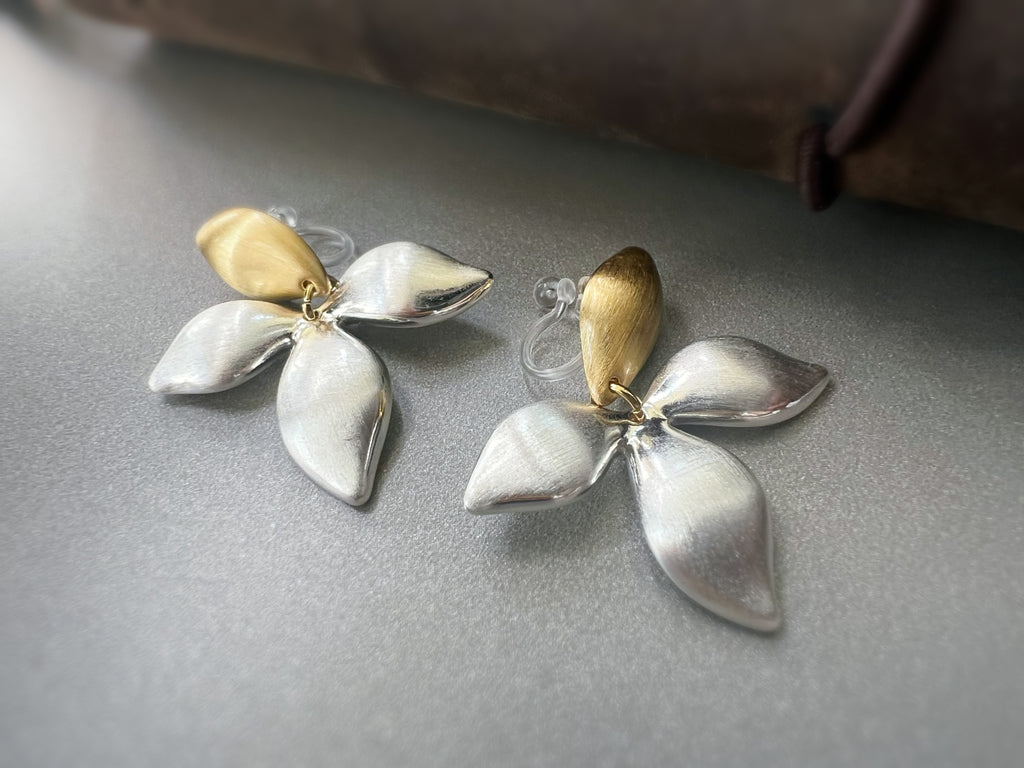 Fleur Bicolore – Pétales Or Argent