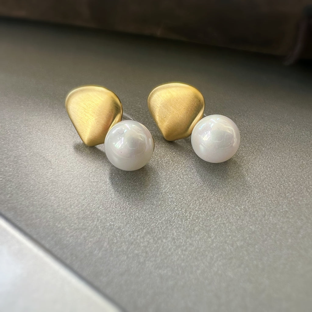 Goutte Satinée & Perle Blanche