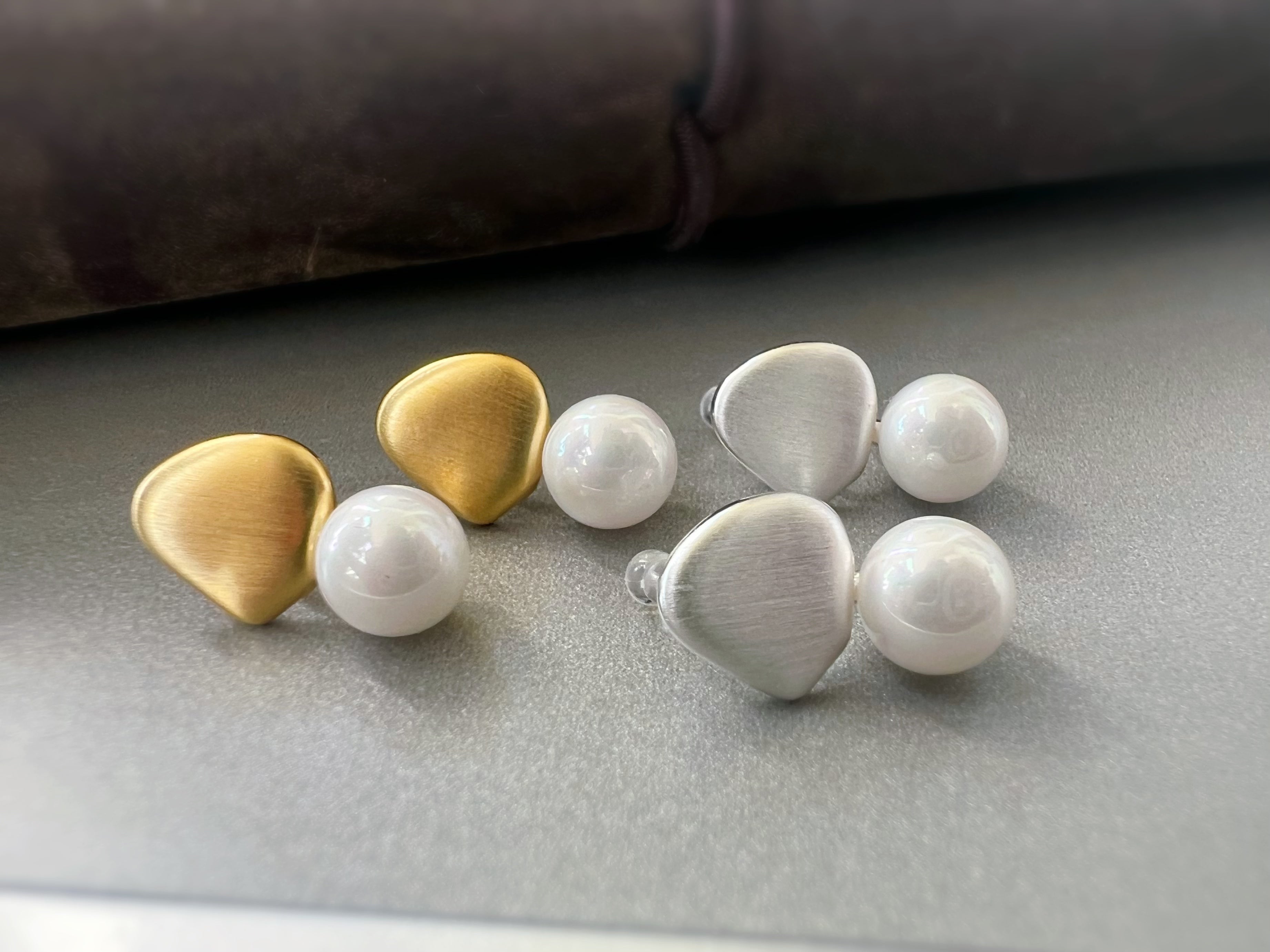 Goutte Satinée & Perle Blanche