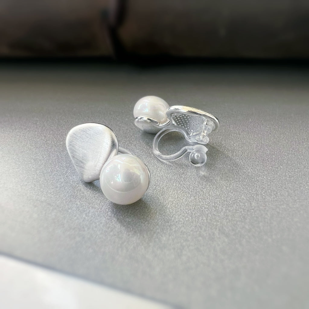 Goutte Satinée & Perle Blanche