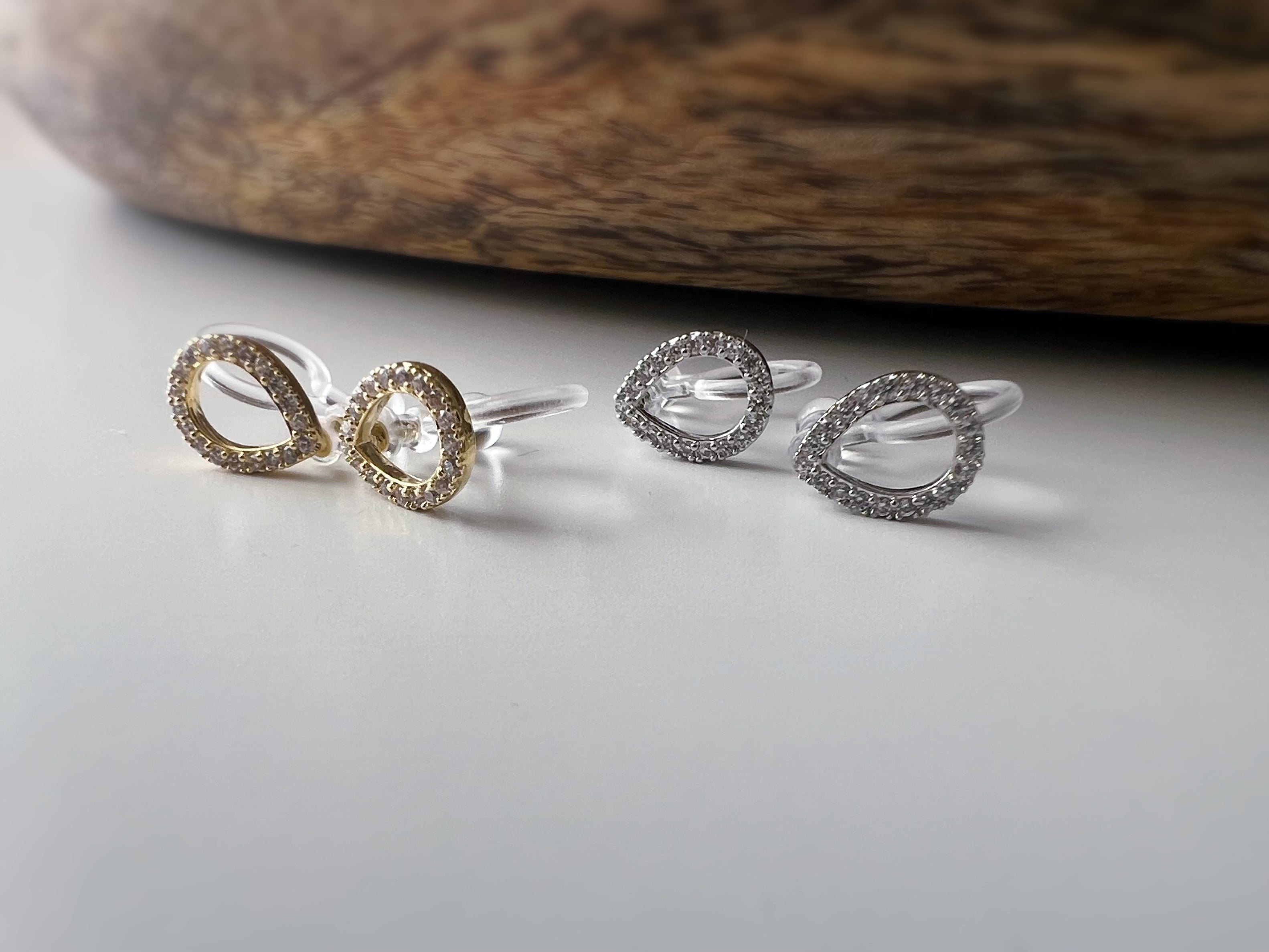 Mini Goutte d’Eau – Zircon Or / Argent