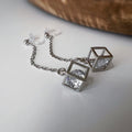Chaîne dorée & cube avec strass