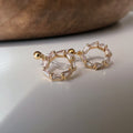 Clips d’oreilles cercle maillons couleur argent or