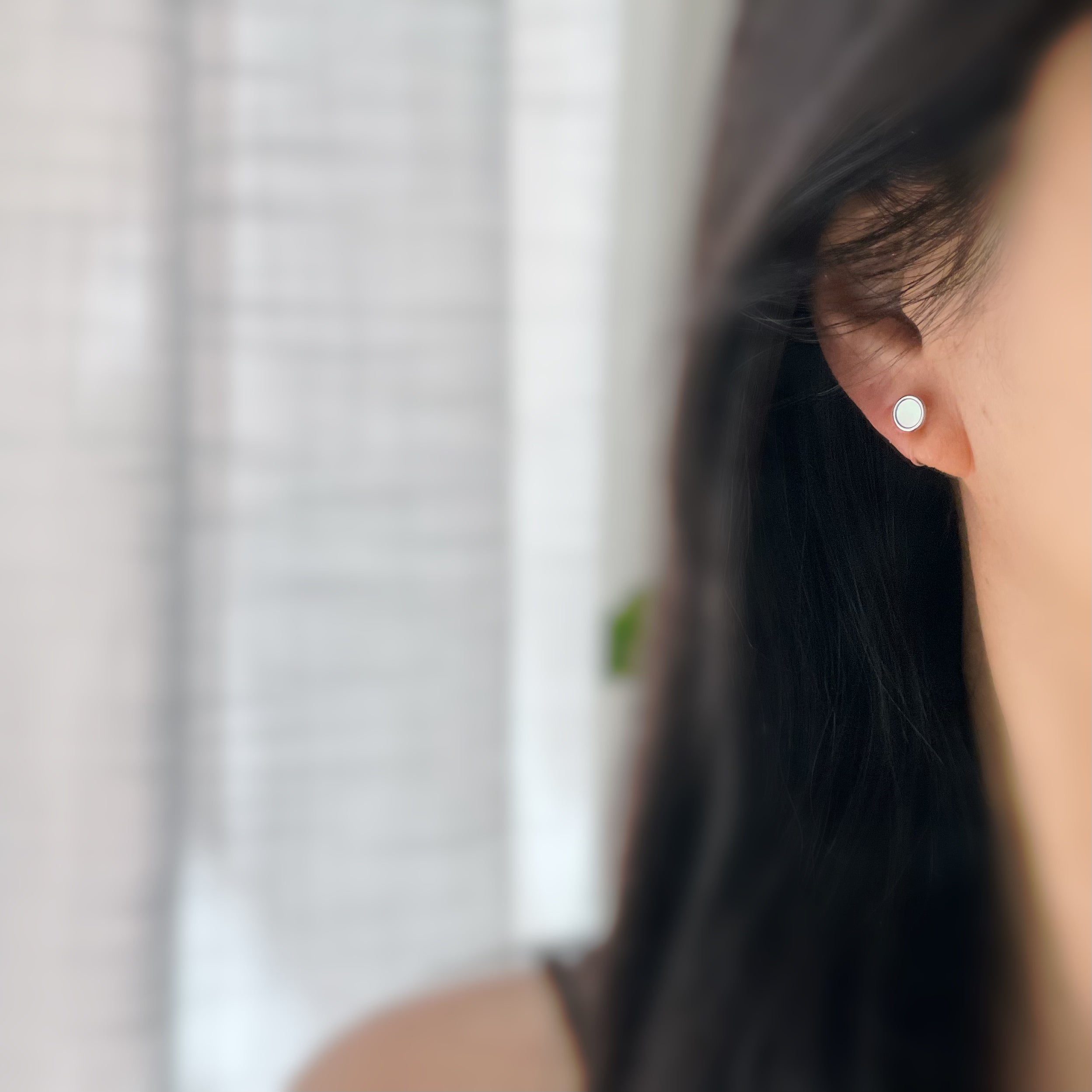 Clips invisibles sans perçage ronds effet nacré – or, argent ou rose
