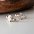 Clips d’oreilles mini perles et barre nacrée