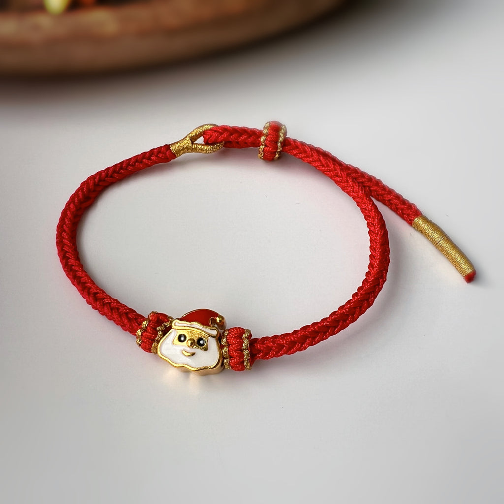 Bracelet de Noël tressé avec Père Noël – 4 couleurs