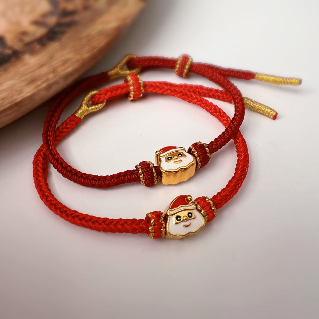Bracelet de Noël tressé avec Père Noël – 4 couleurs