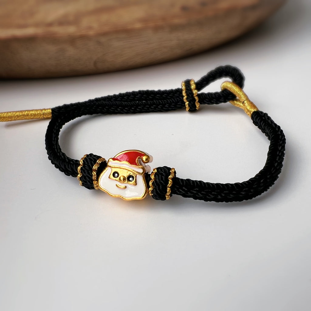 Bracelet de Noël tressé avec Père Noël – 4 couleurs