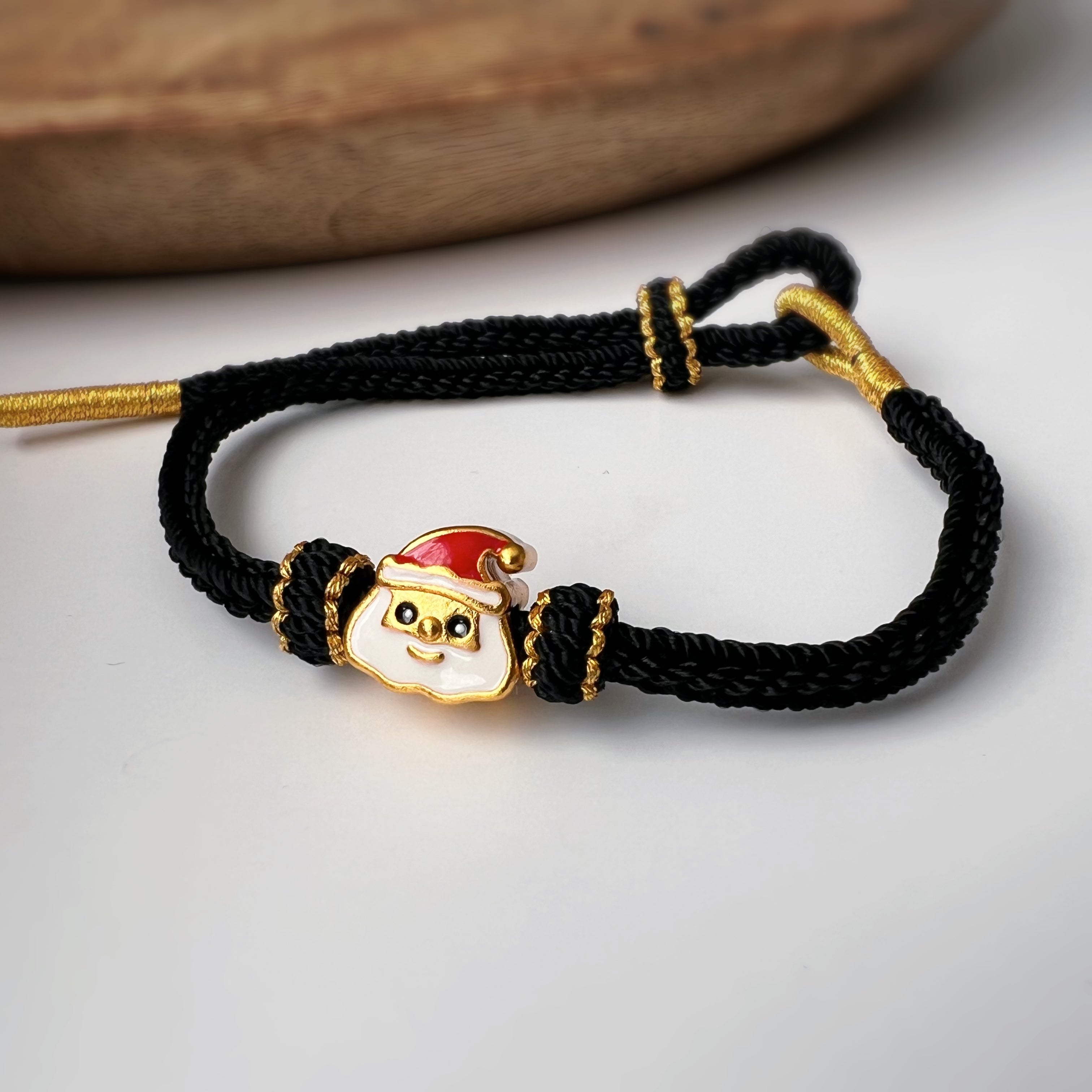 Bracelet de Noël tressé avec Père Noël – 4 couleurs