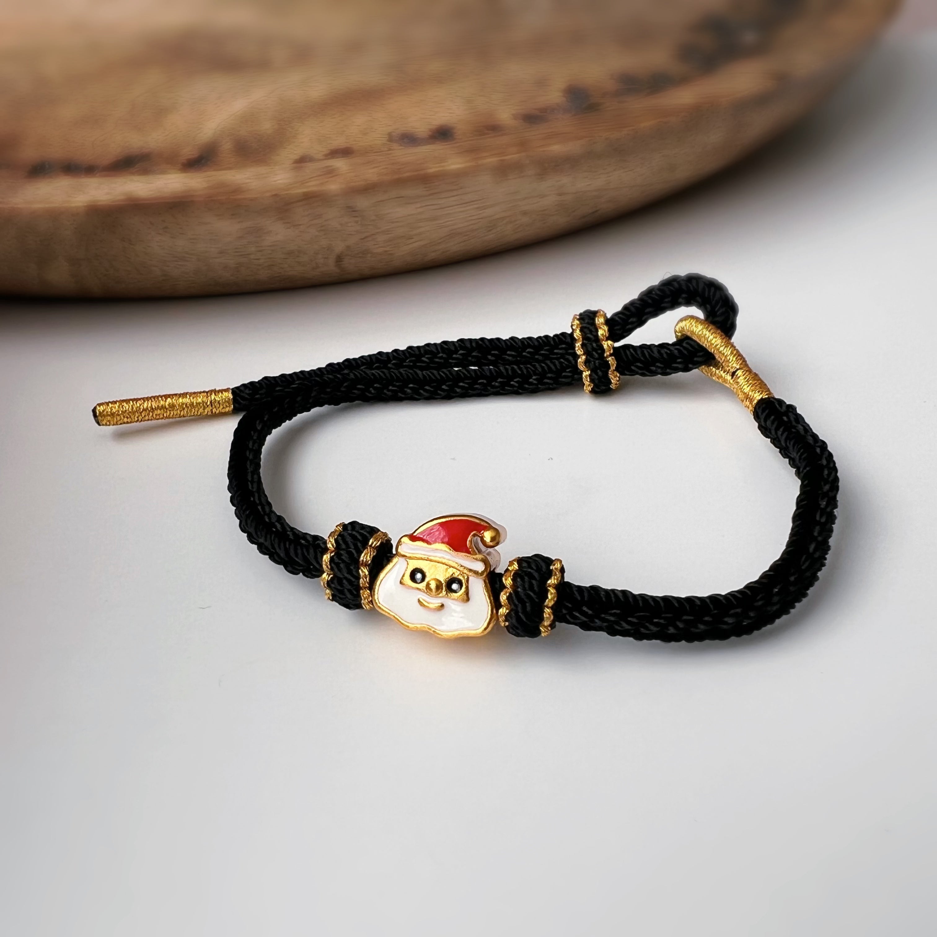 Bracelet de Noël tressé avec Père Noël – 4 couleurs