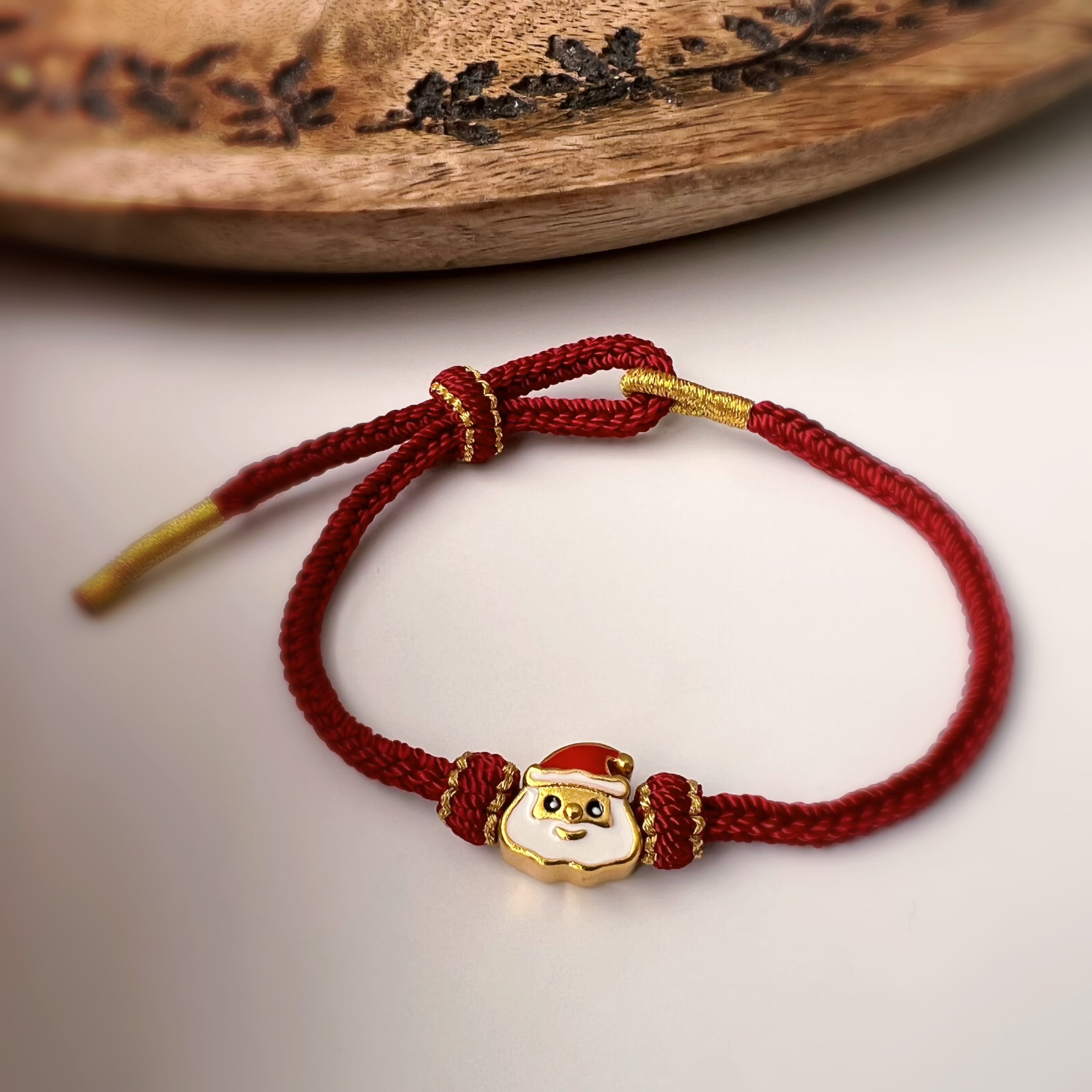 Bracelet de Noël tressé avec Père Noël – 4 couleurs