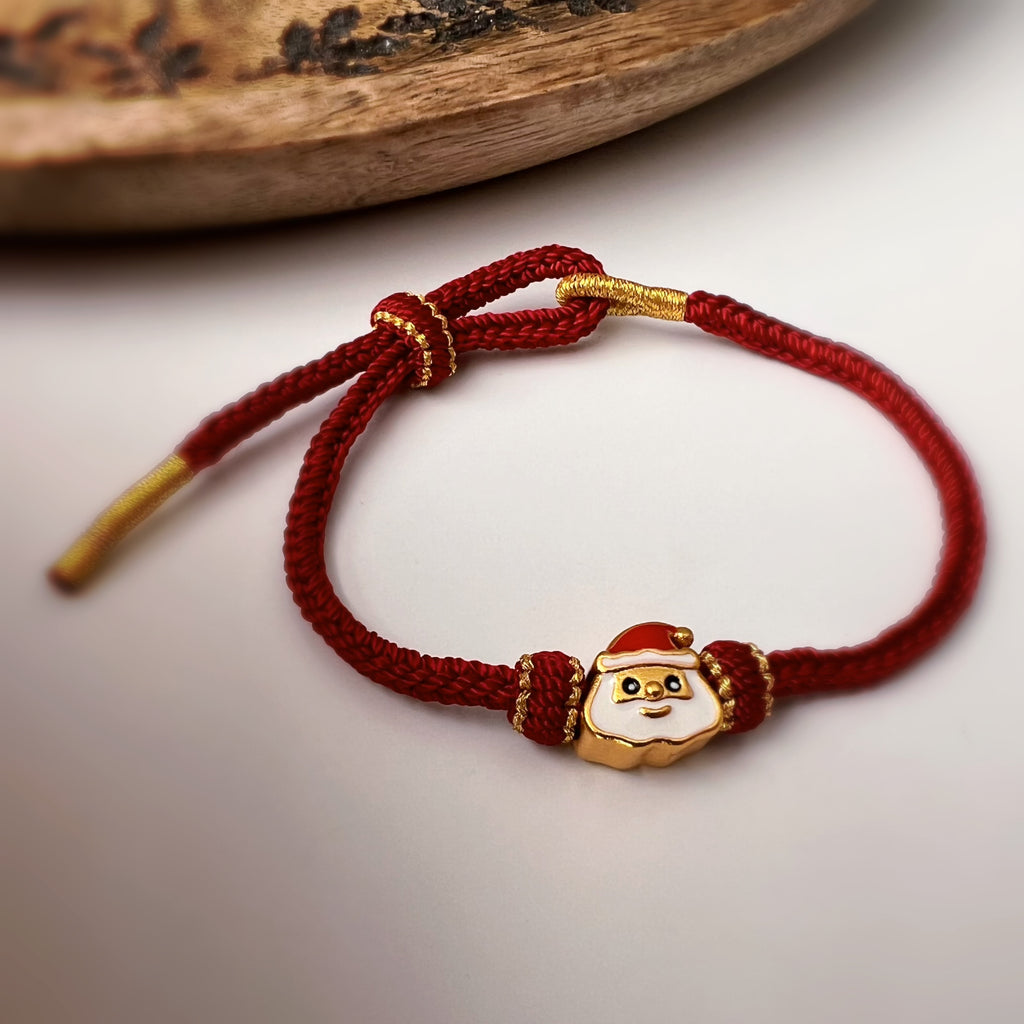 Bracelet de Noël tressé avec Père Noël – 4 couleurs