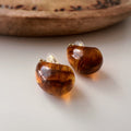 Amber Resin – Curved Shape Ear Clips