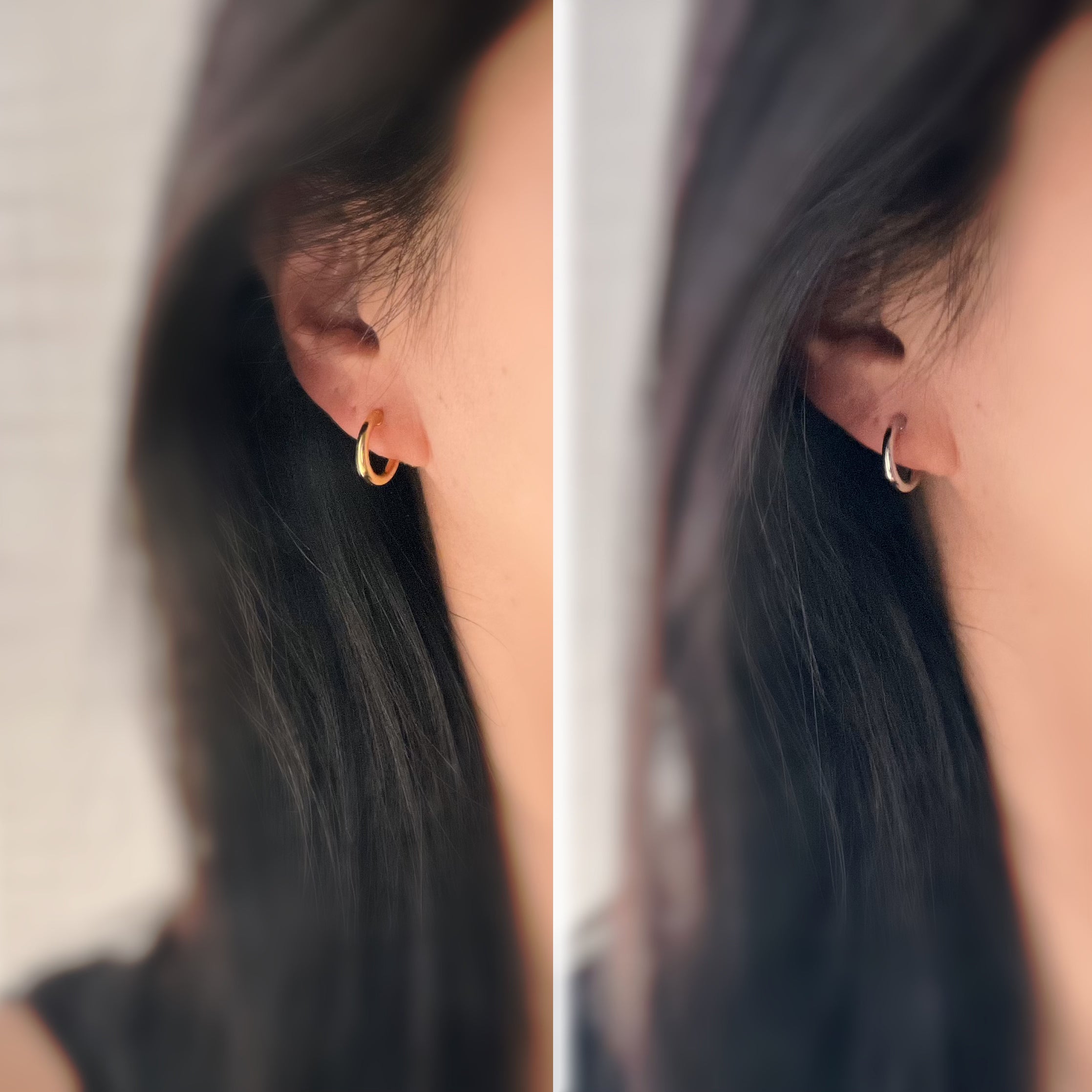 Clips d’oreilles anneaux minimalistes couleur argent / or