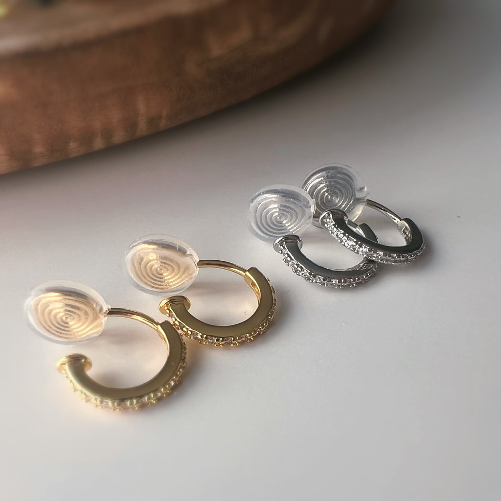 Clips U Anneaux Mini zircon – couleur Argent /or