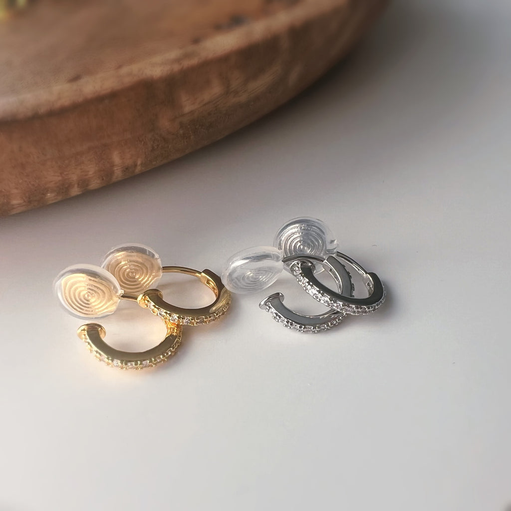 Clips U Anneaux Mini zircon – couleur Argent /or