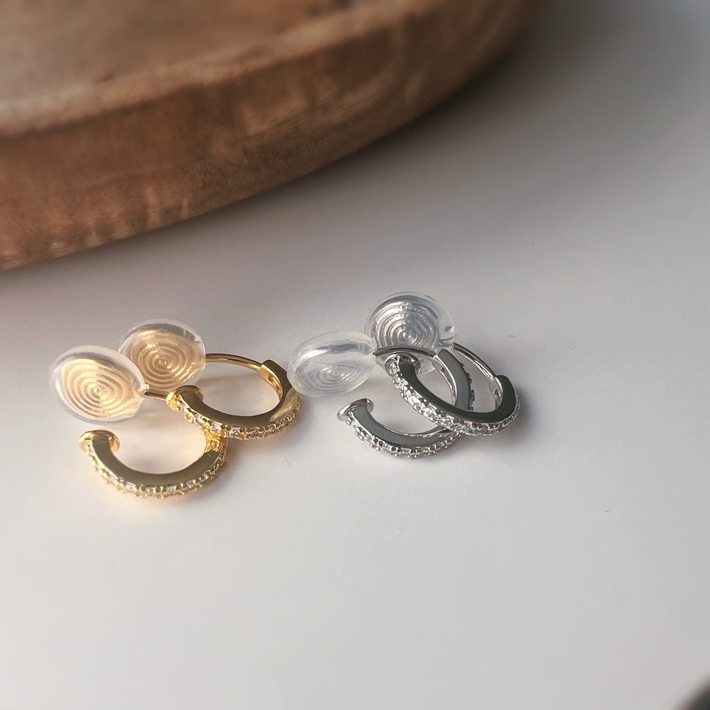 Clips U Anneaux Mini zircon – couleur Argent /or