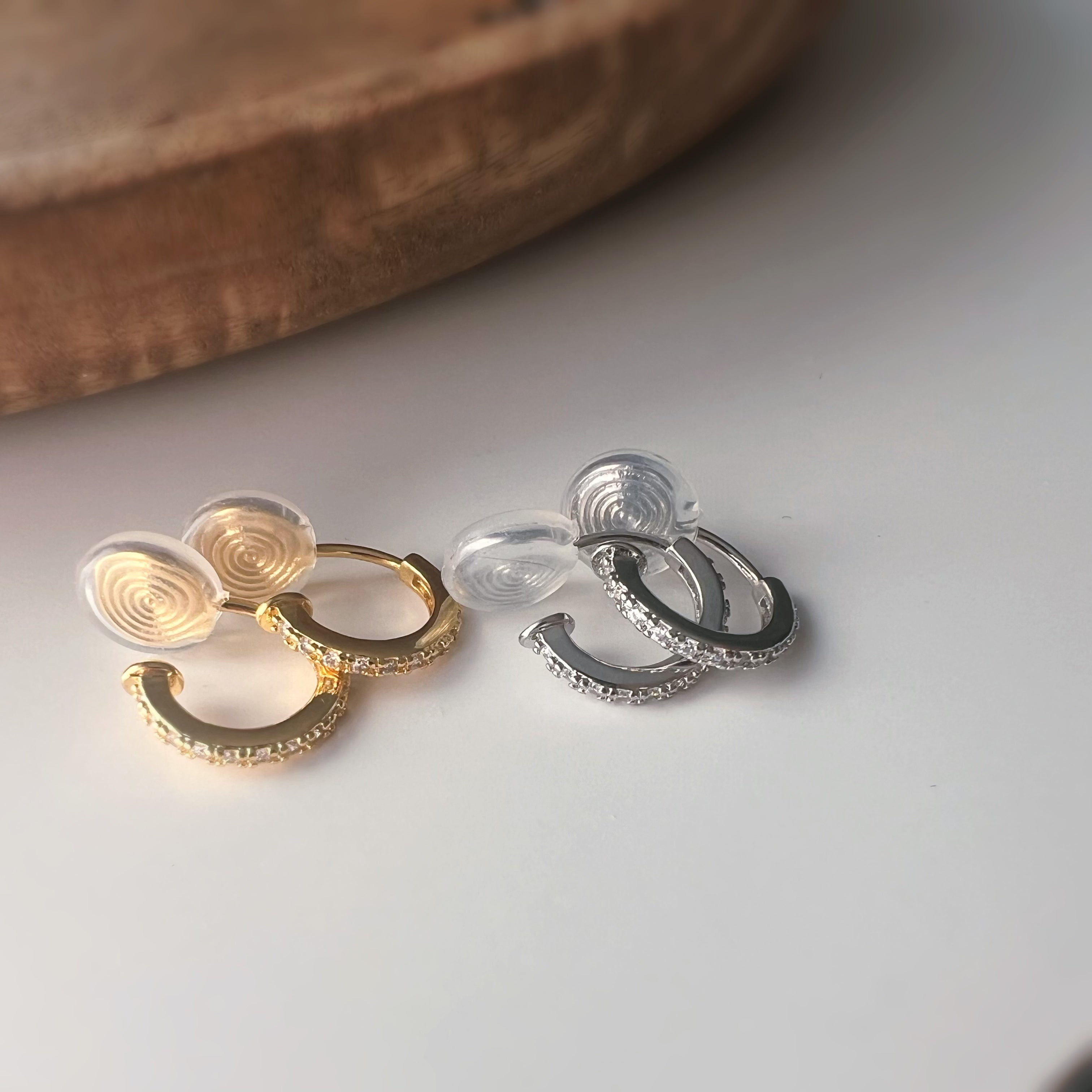 Clips U Anneaux Mini zircon – couleur Argent /or