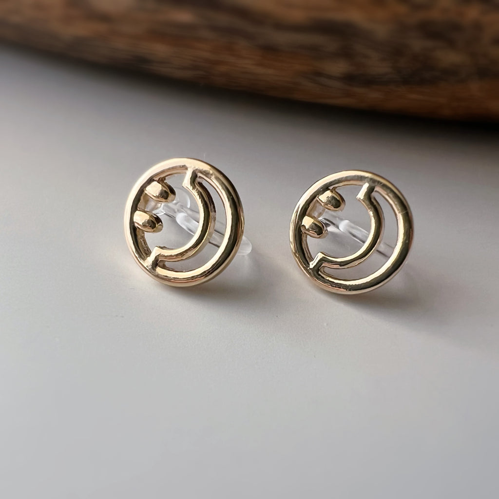 Clips d’oreilles sans perçage smiley doré
