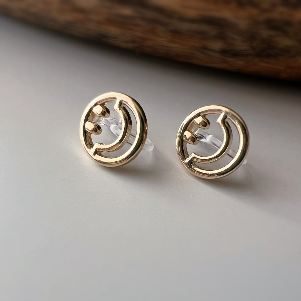 Clips d’oreilles sans perçage smiley doré