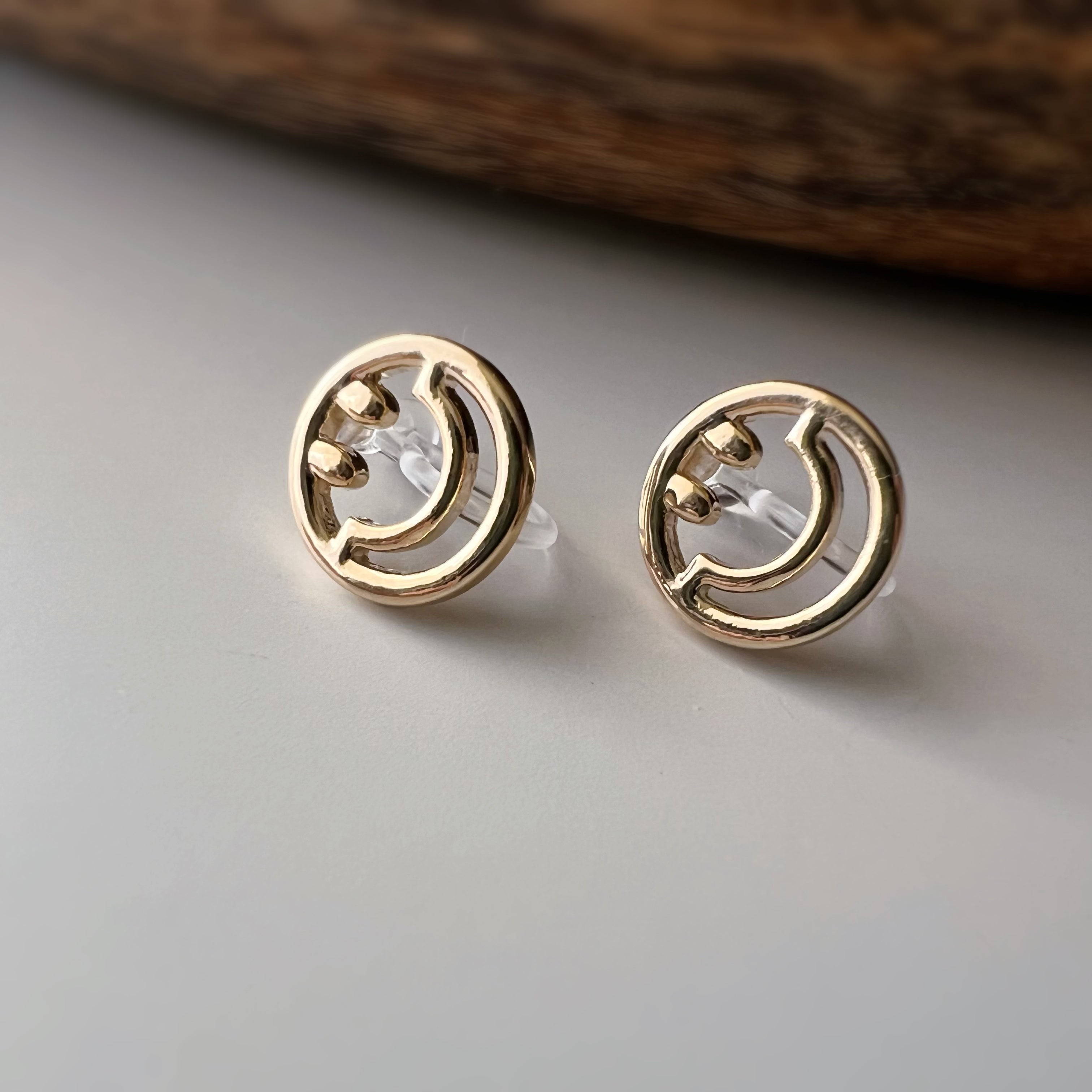 Clips d’oreilles sans perçage smiley doré
