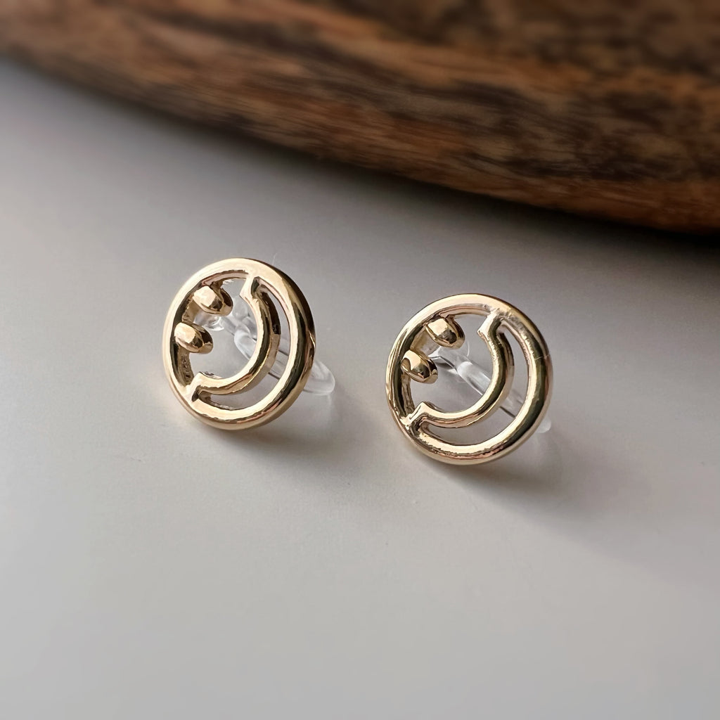 Clips d’oreilles sans perçage smiley doré