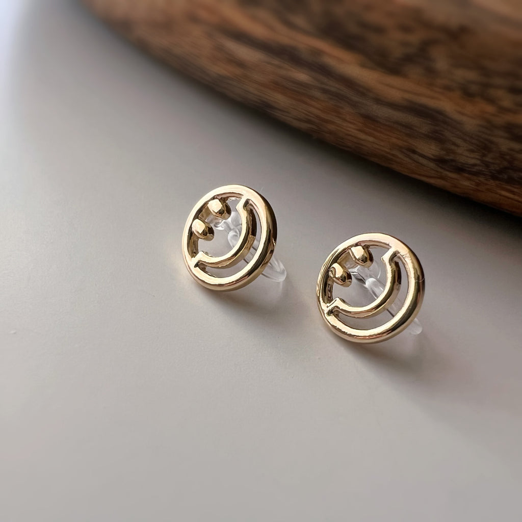 Clips d’oreilles sans perçage smiley doré