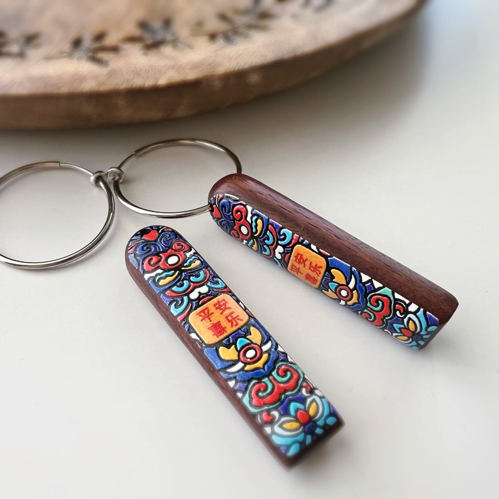 Clips créoles sans perçage 30 mm 2 en 1 – Bois « Paix & Joie »