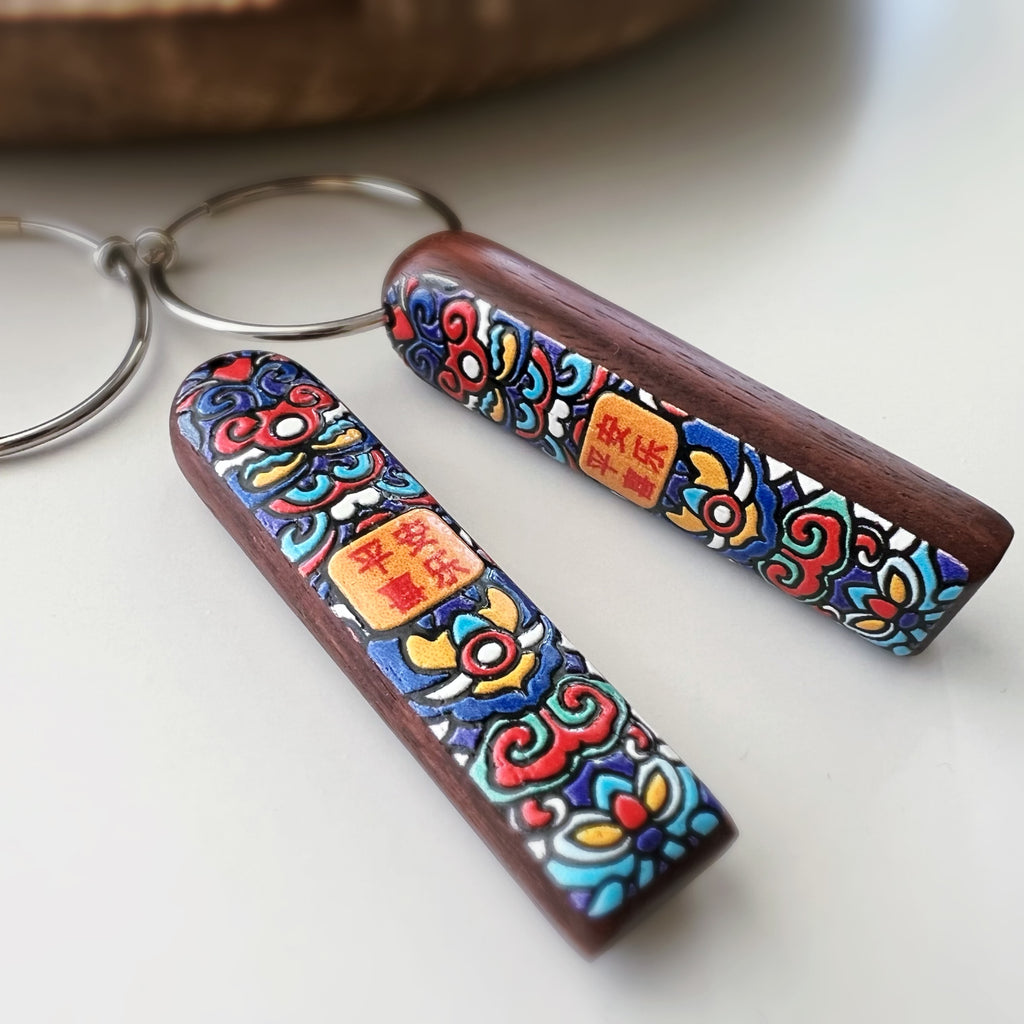 Clips créoles sans perçage 30 mm 2 en 1 – Bois « Paix & Joie »