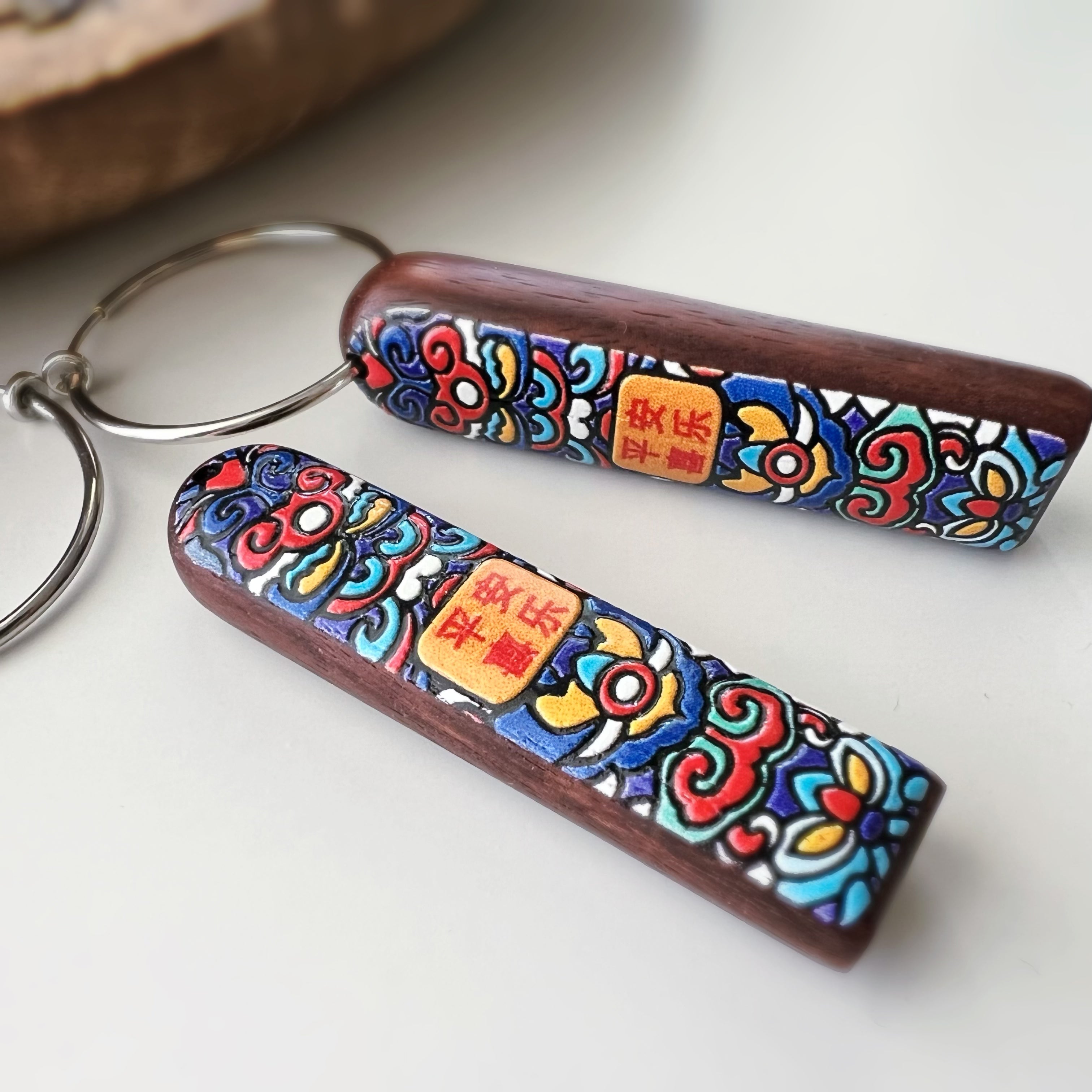 Clips créoles sans perçage 30 mm 2 en 1 – Bois « Paix & Joie »