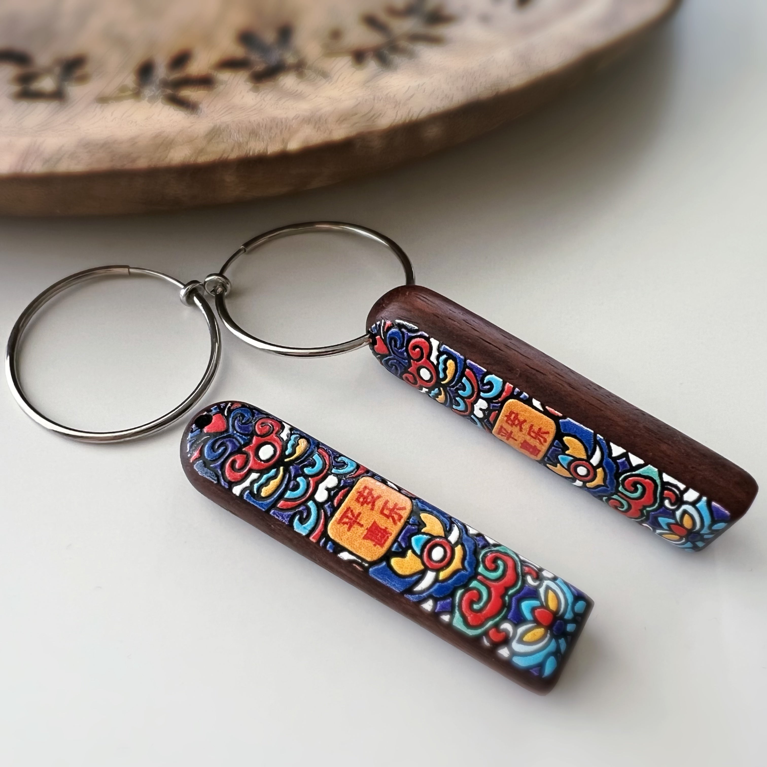 Clips créoles sans perçage 30 mm 2 en 1 – Bois « Paix & Joie »