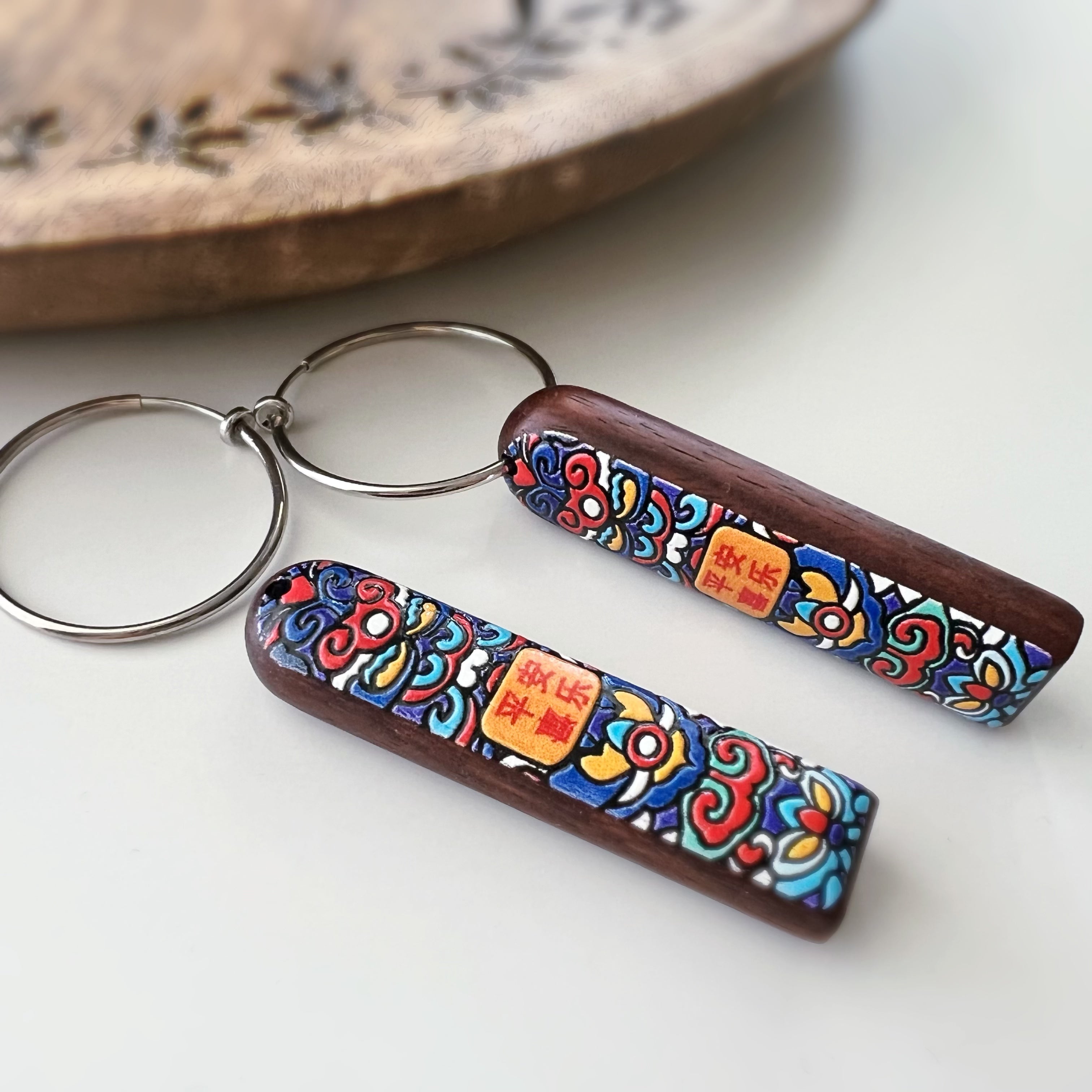 Clips créoles sans perçage 30 mm 2 en 1 – Bois « Paix & Joie »