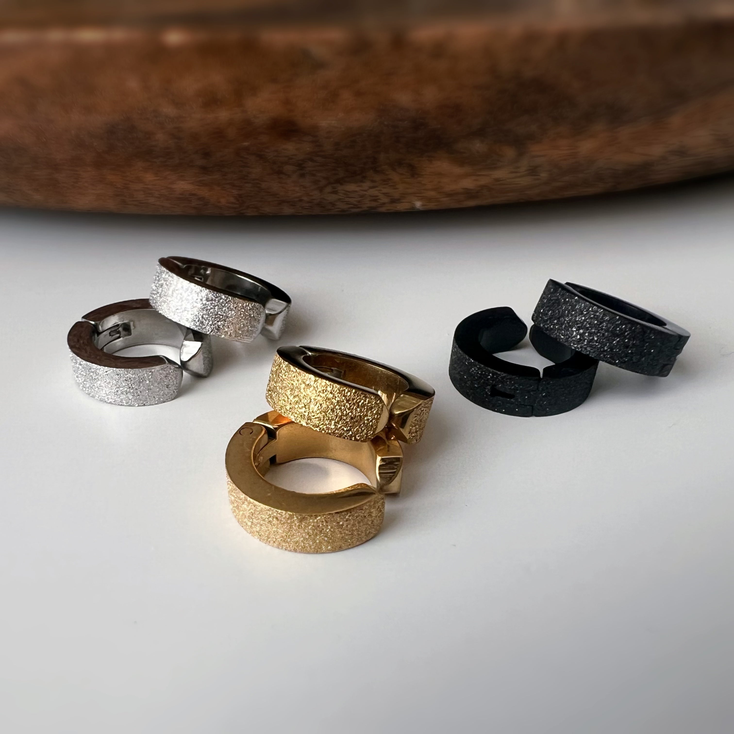 Boucles d’oreilles CLIPS Unisex Texturées effet Mat