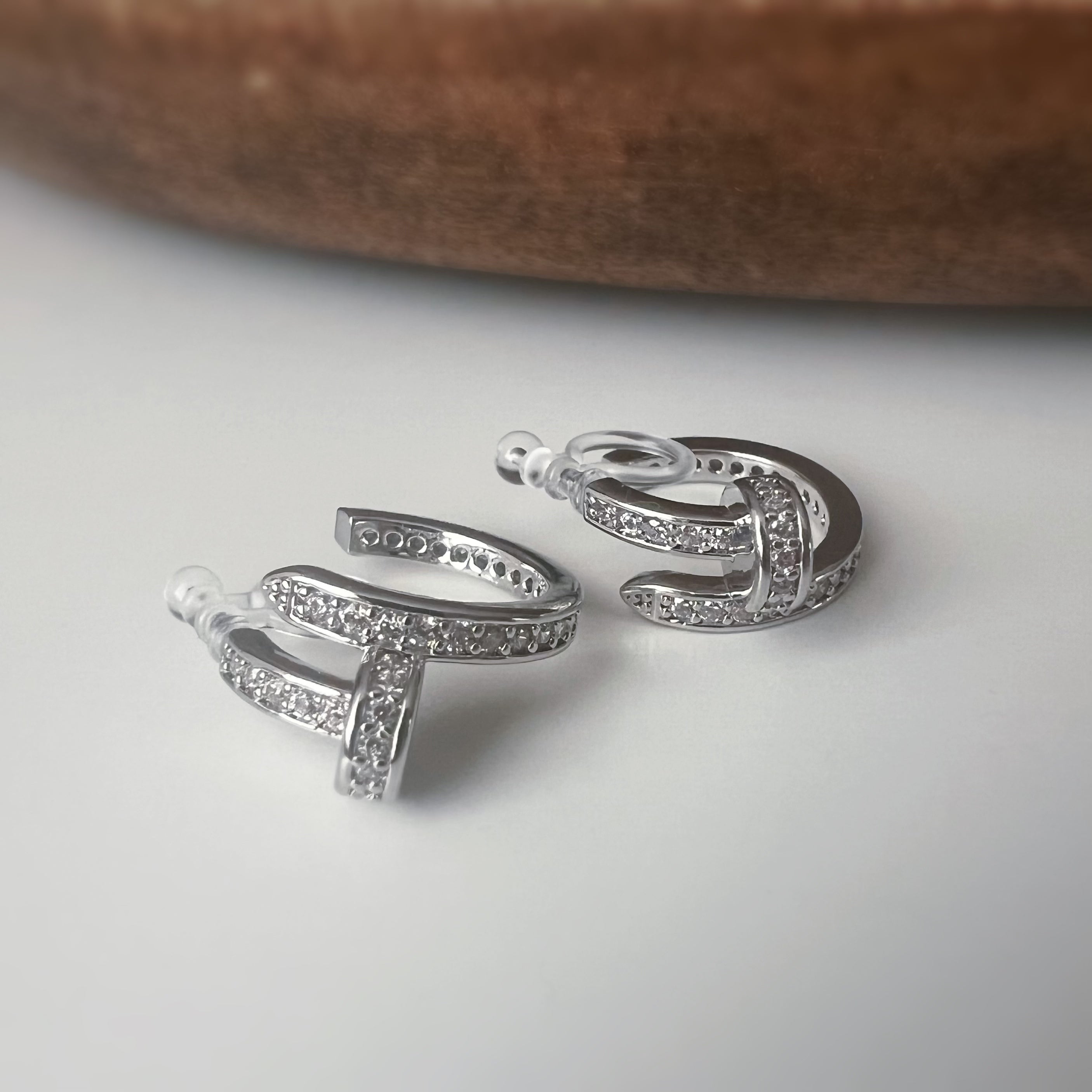 Silver/Gold Open Hoop Clip-On Earrings