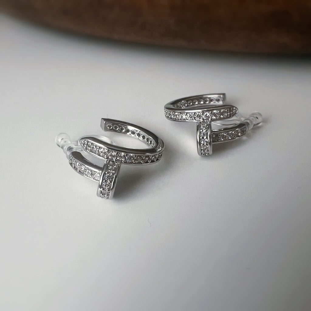 Clips d’oreilles créoles ouvertes couleur argent /Or