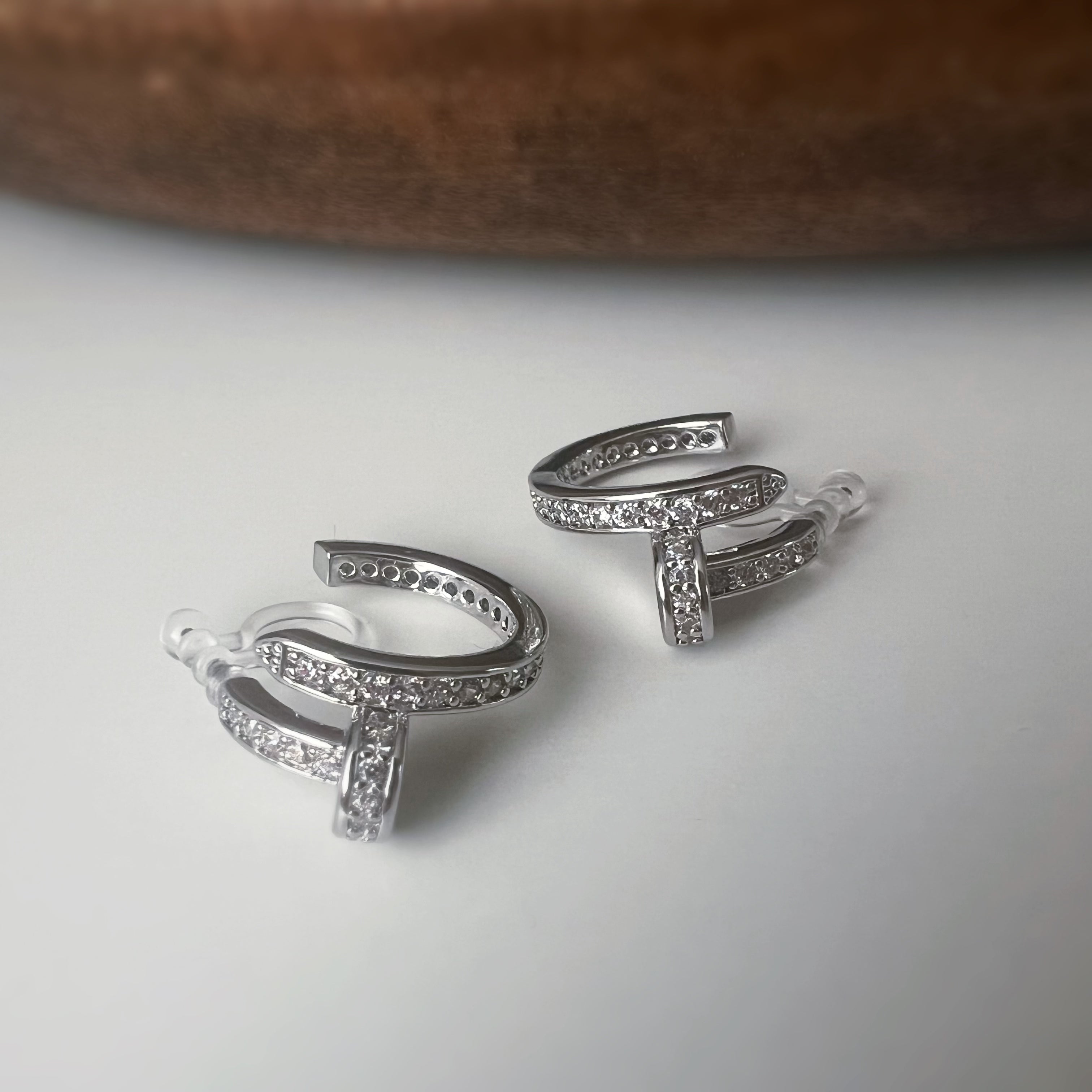 Silver/Gold Open Hoop Clip-On Earrings