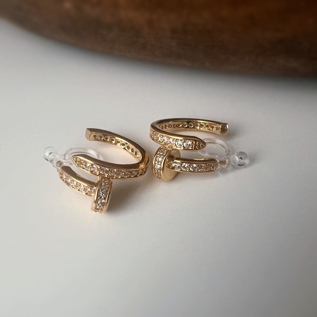 Clips d’oreilles créoles ouvertes couleur argent /Or