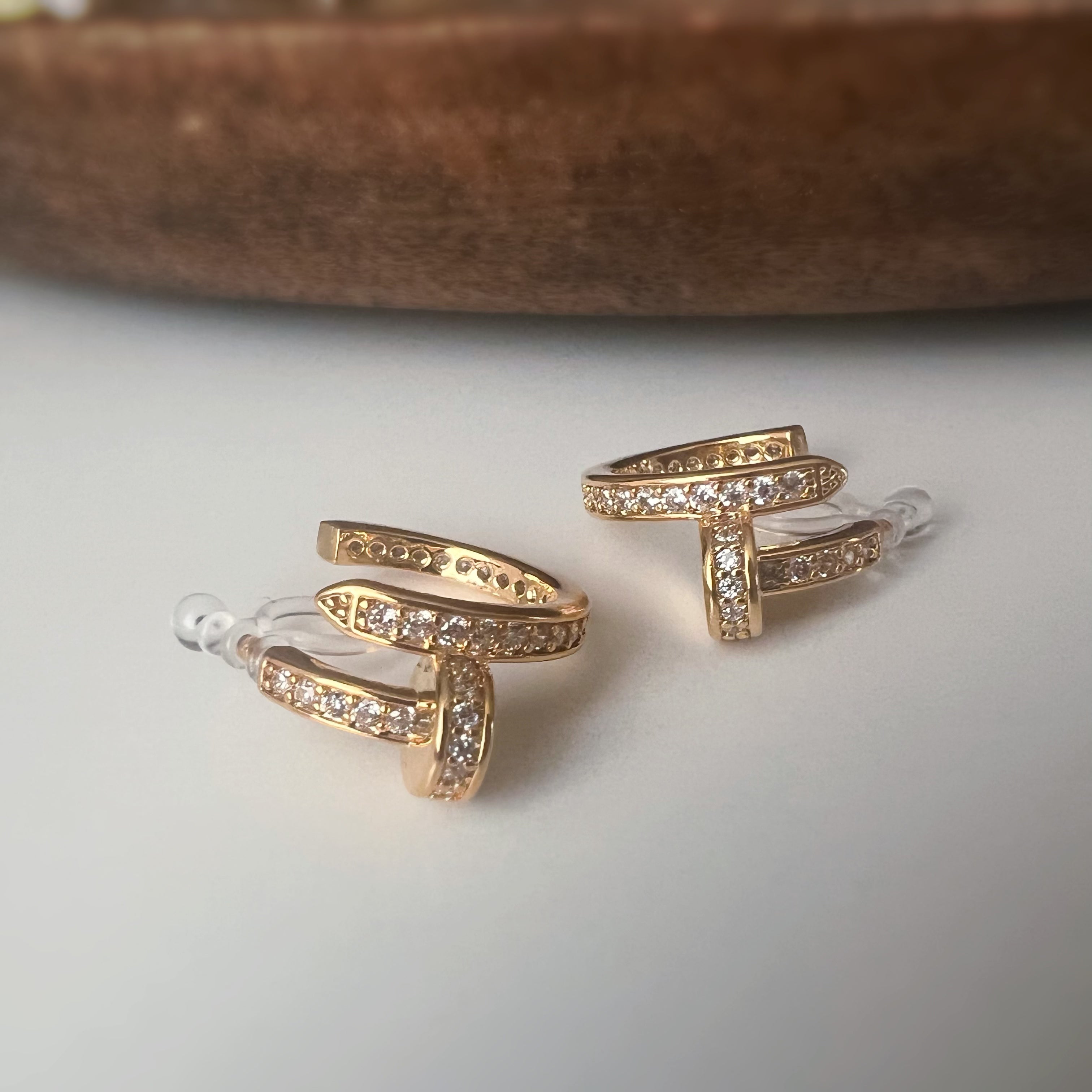 Silver/Gold Open Hoop Clip-On Earrings