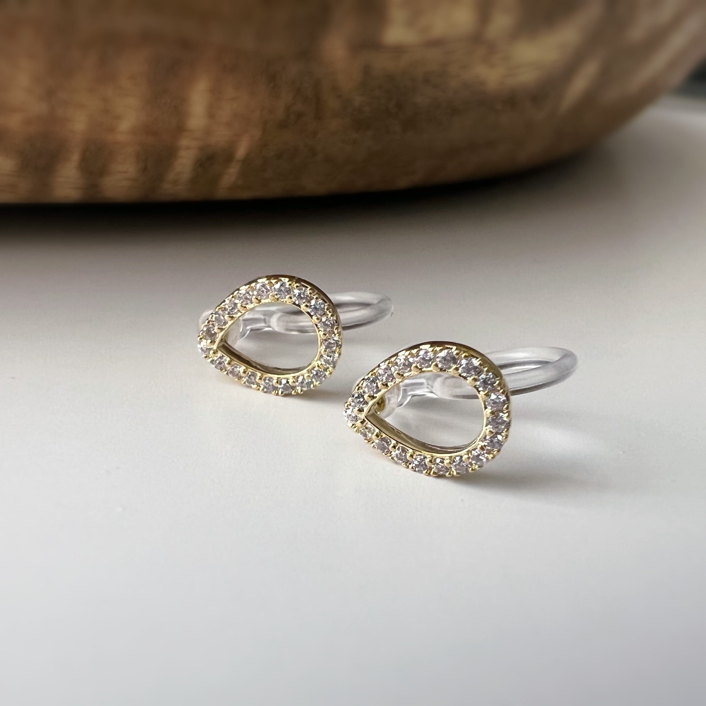 Mini Water Drop – Gold/Silver Zircon 