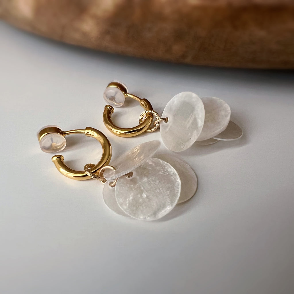 Clips U 2-en-1 nacre blanche – Pendentif amovible