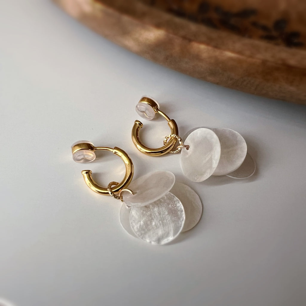 Clips U 2-en-1 nacre blanche – Pendentif amovible