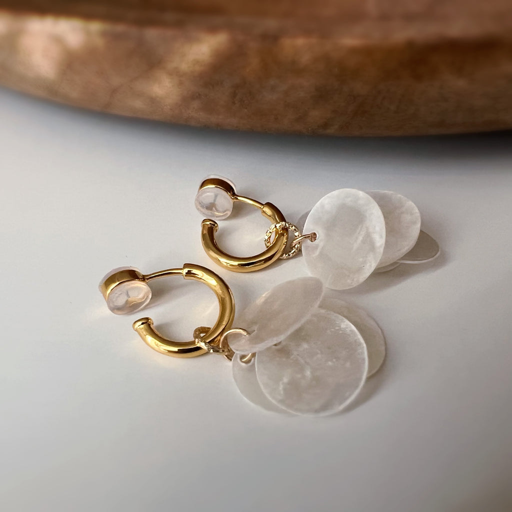 Clips U 2-en-1 nacre blanche – Pendentif amovible