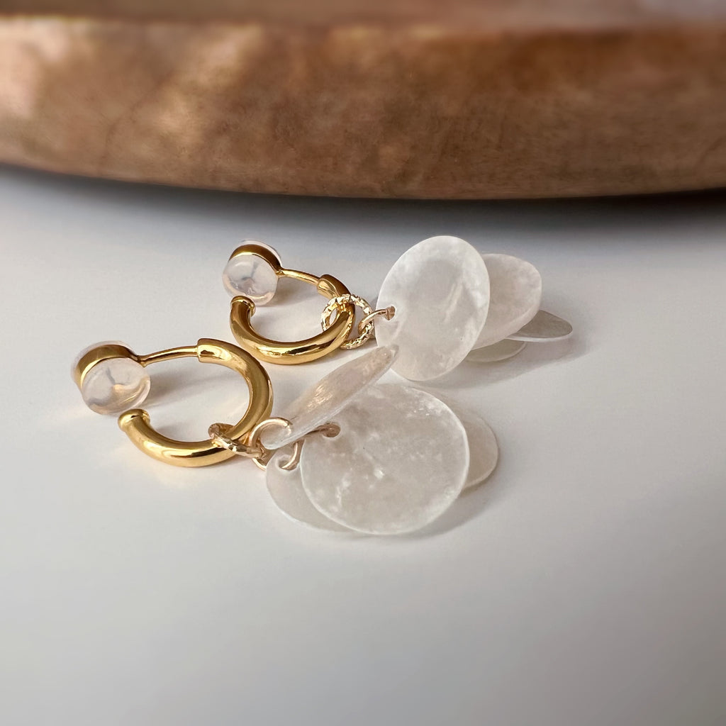 Clips U 2-en-1 nacre blanche – Pendentif amovible