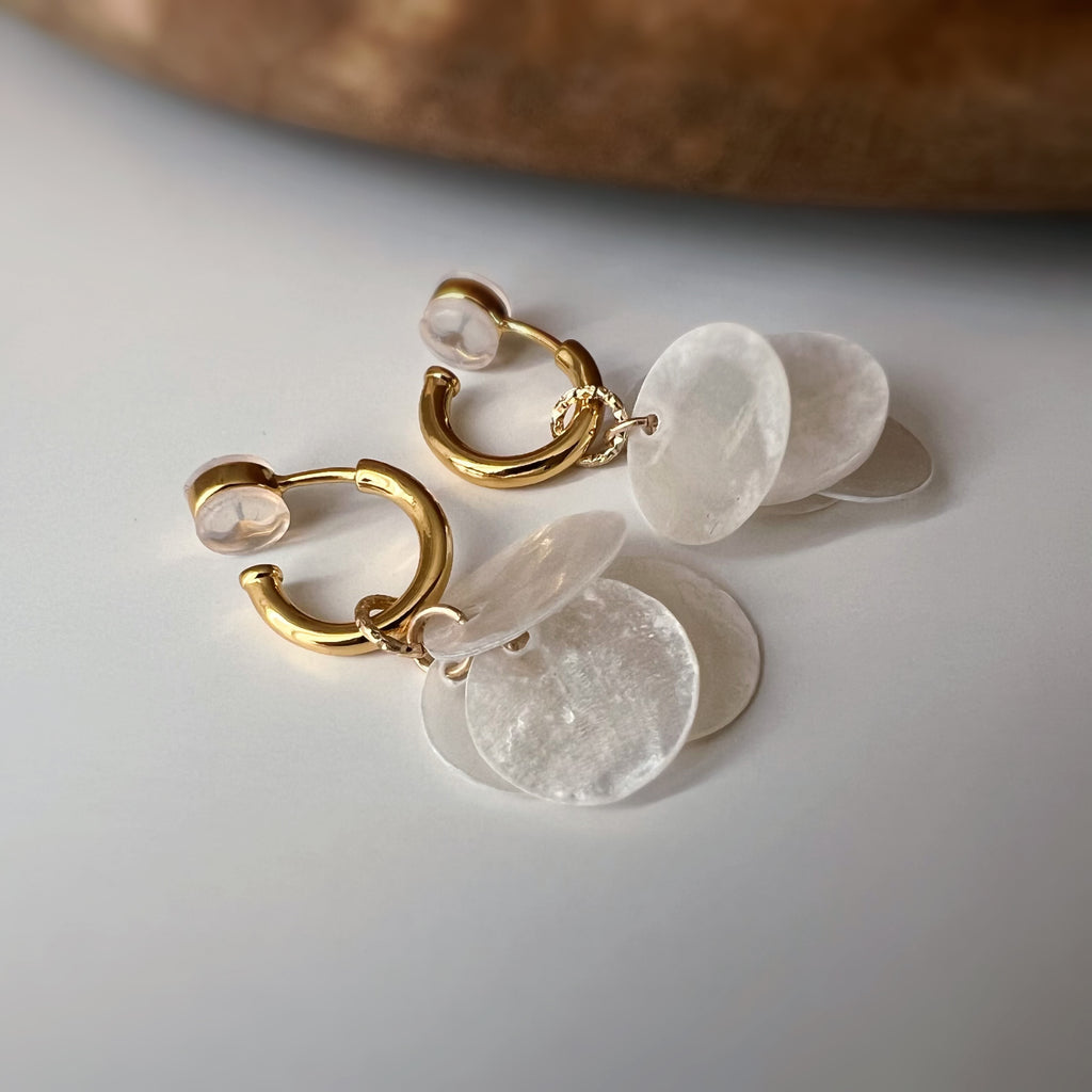 Clips U 2-en-1 nacre blanche – Pendentif amovible