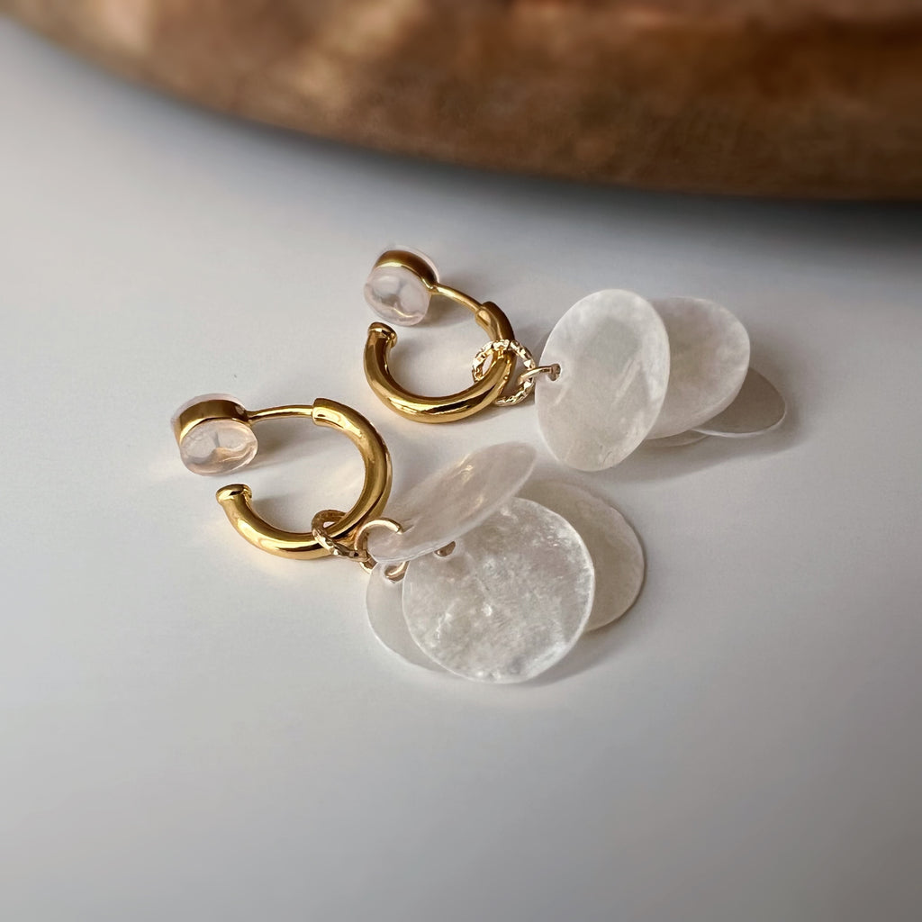 Clips U 2-en-1 nacre blanche – Pendentif amovible