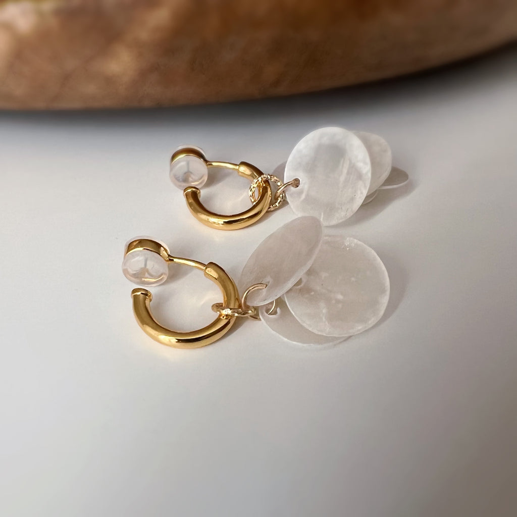 Clips U 2-en-1 nacre blanche – Pendentif amovible