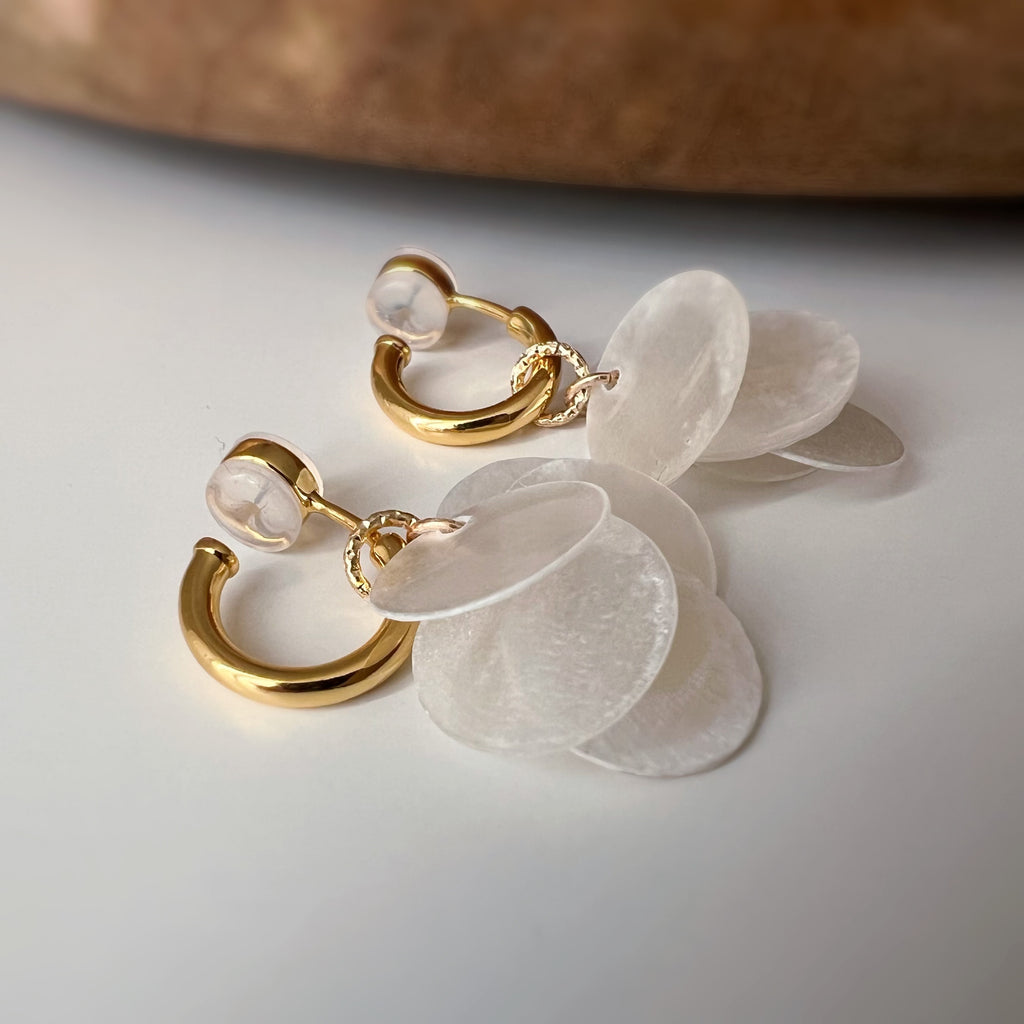Clips U 2-en-1 nacre blanche – Pendentif amovible