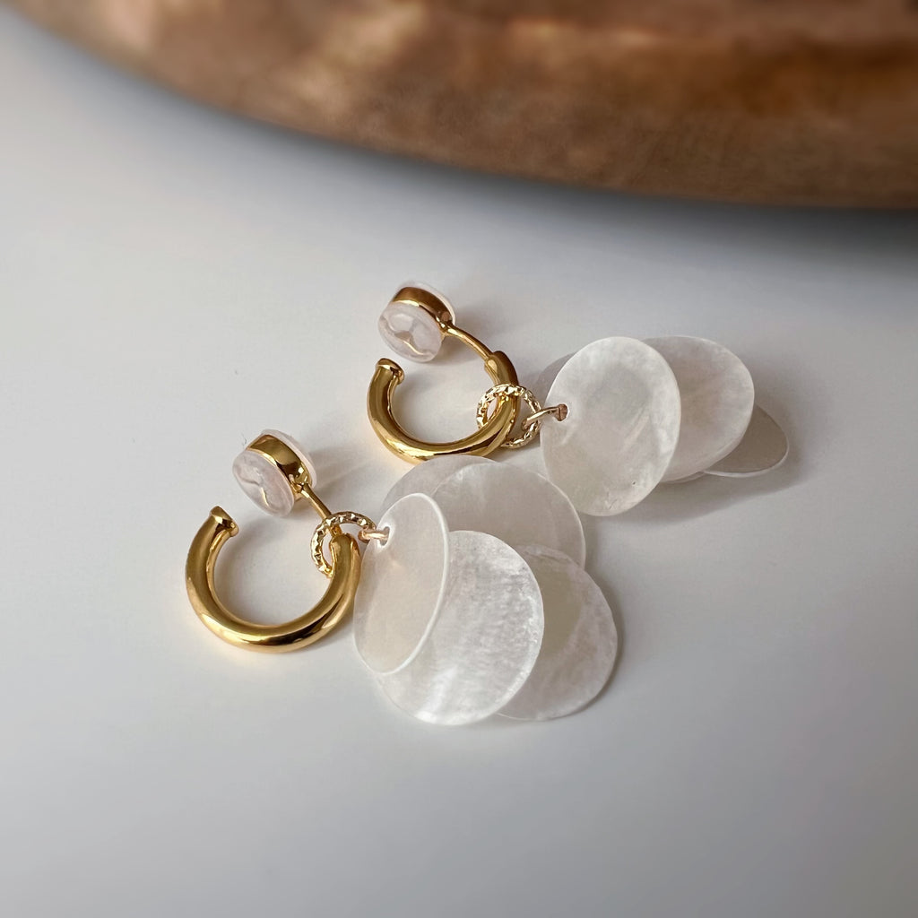Clips U 2-en-1 nacre blanche – Pendentif amovible