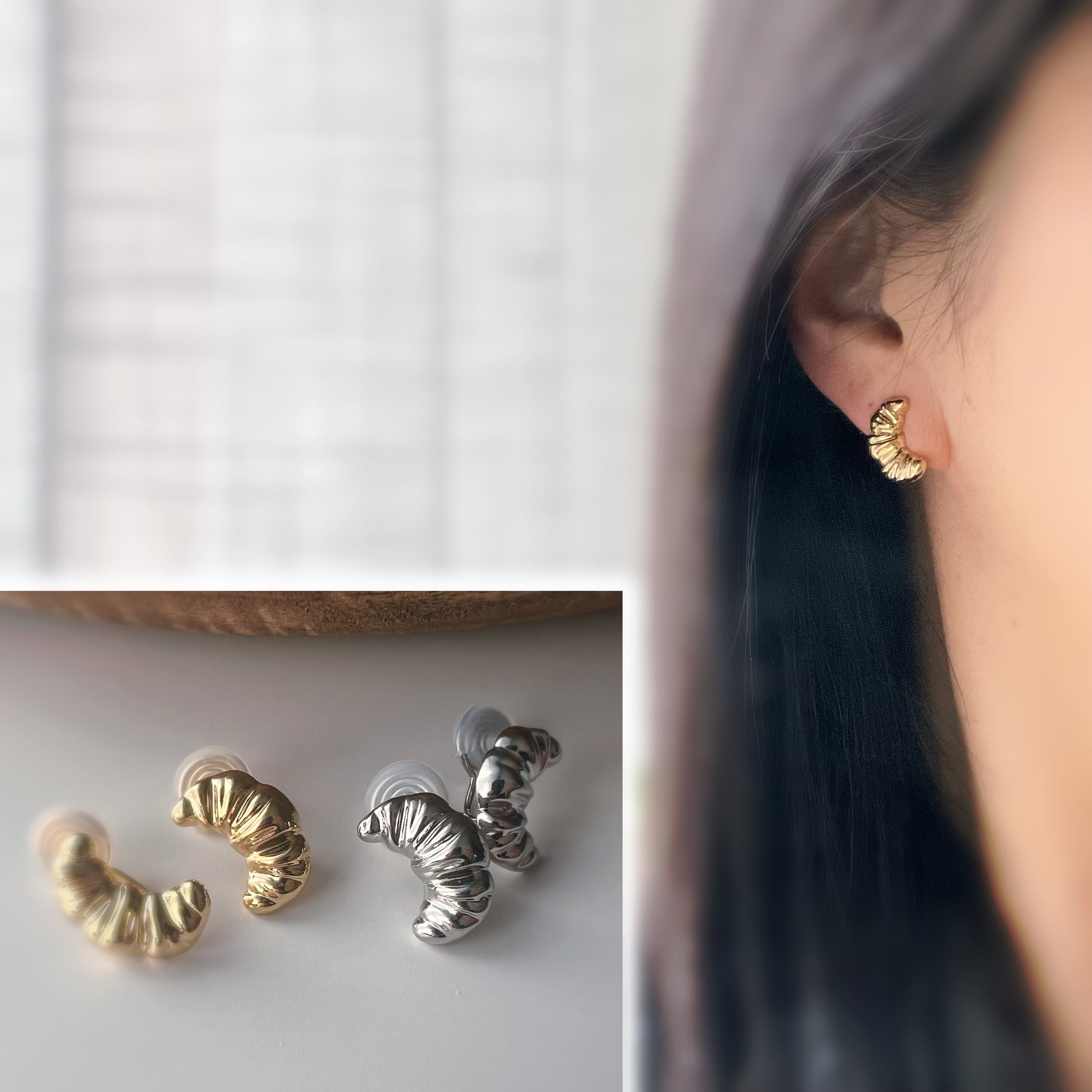 Clips d’oreilles croissant – clips U spirale